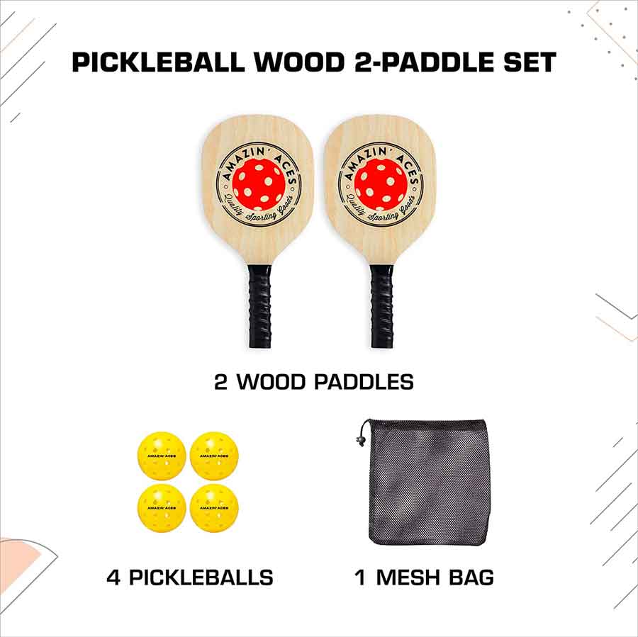 Amazin' Aces Pickleball Wood 2 Paddle Set